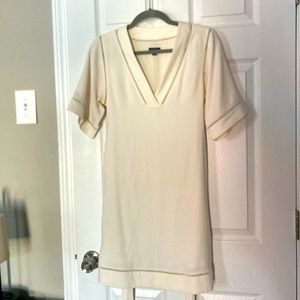 Ann Taylor, Ivory mini dress with belt, size SP, gentle used. Has pockets!